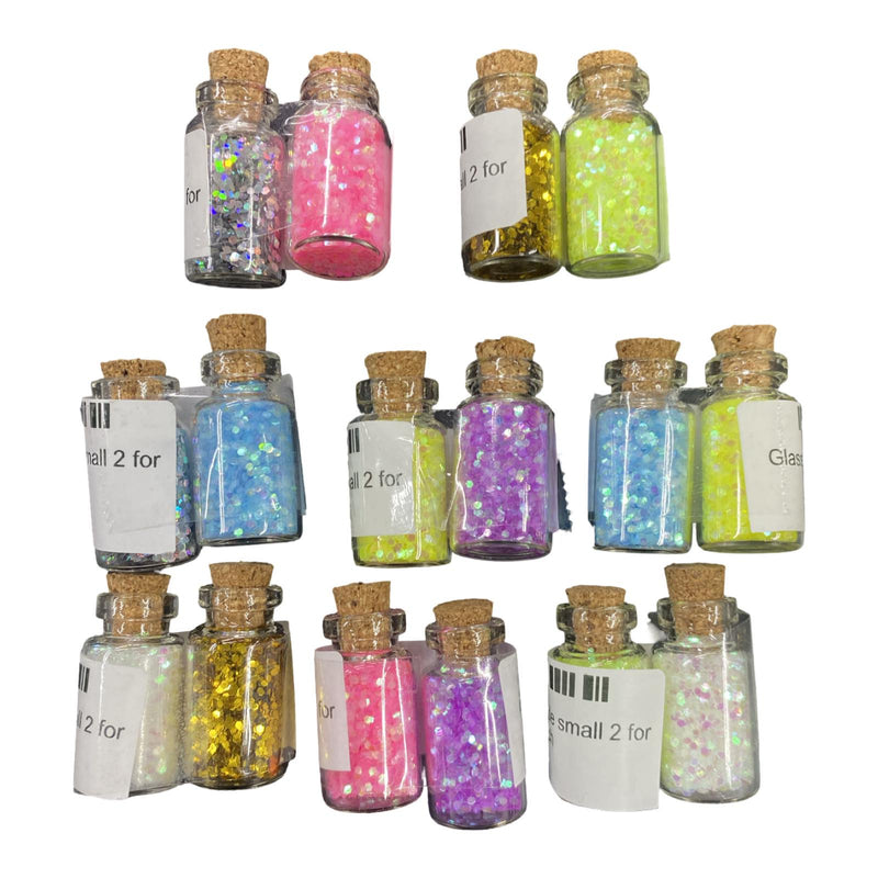 Glass fairy glitter bottle small 2 for $1.50 each