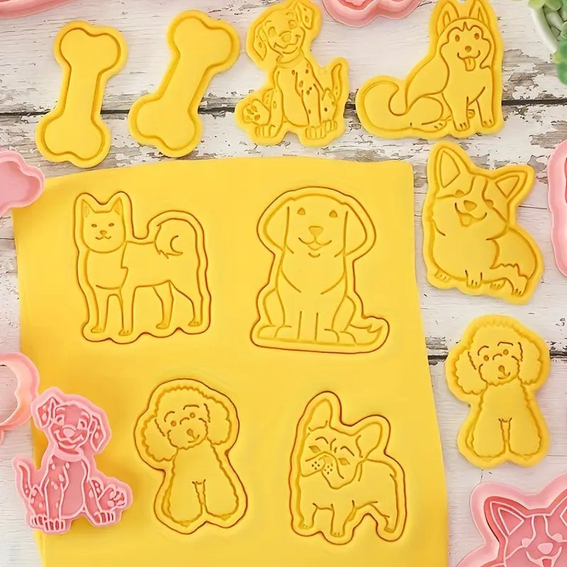 8-Piece Cartoon Puppy Dog Cookie Cutters Set