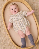 Quincy Mae | Collared Romper French Floral - Natural