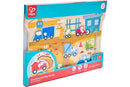 Hape - Wooden Construction Vehicle Peg Puzzle