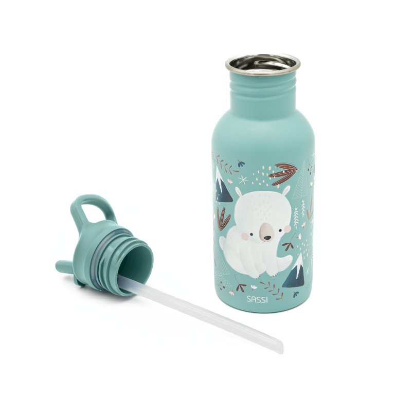 Sassi Stainless Steel Drink Bottle (Munchy the Bear) - 500mL