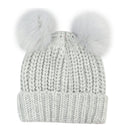 Foote Street |   Grey Double Pom Pom Beanie