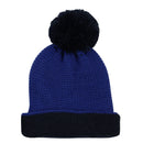 Foote Street |  Blue Two Tone Beanie with pom pom