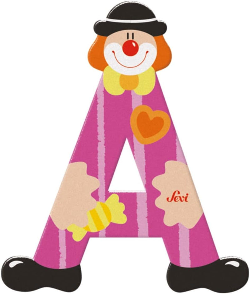 Wooden  Colourful Clown Letters A-Z Asst