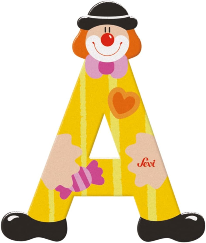 Wooden  Colourful Clown Letters A-Z Asst