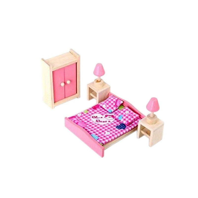 Wooden Dolls Furniture - Bedroom Set