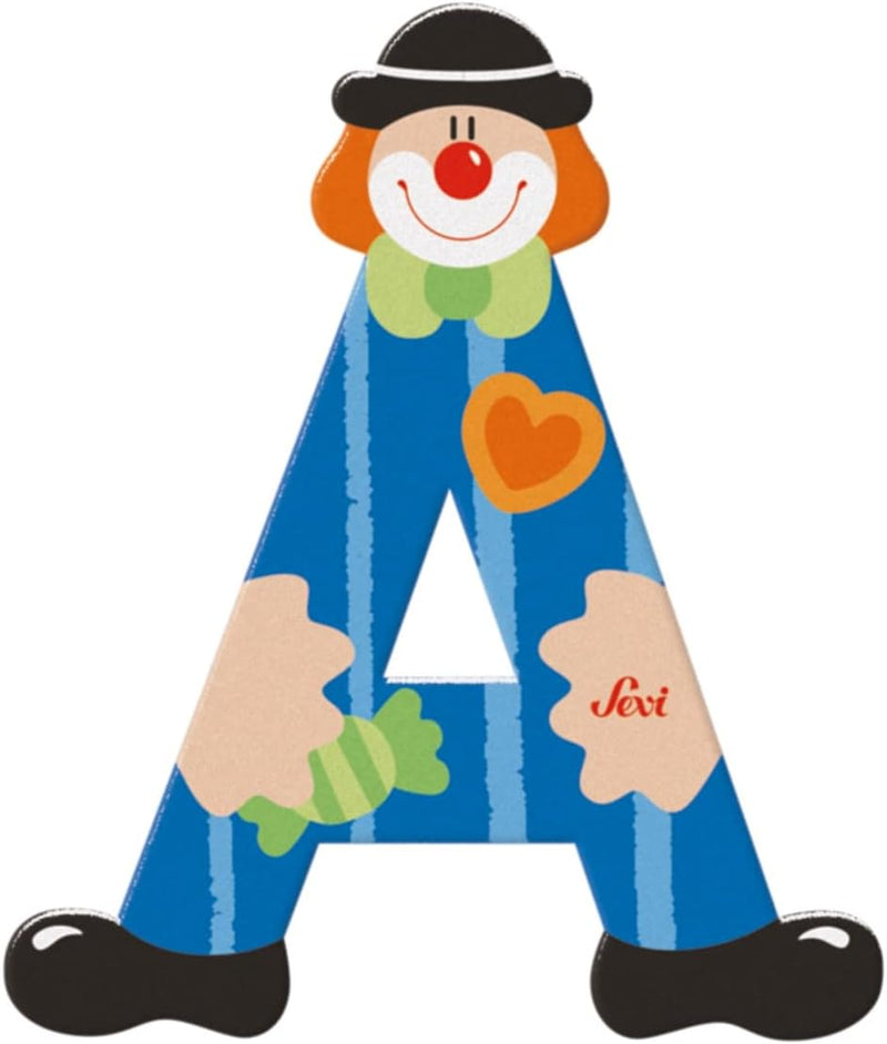 Wooden  Colourful Clown Letters A-Z Asst