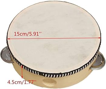 Natural Wooden  Tambourine Drum 15cm