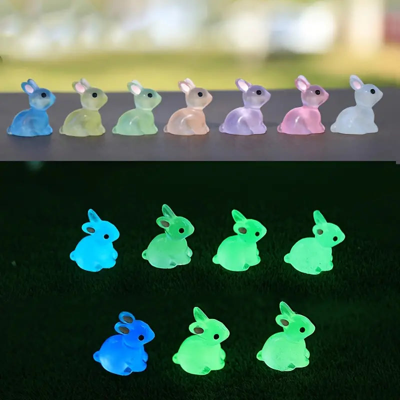 Cute Mini  Luminous Resin Bunnies - Asst