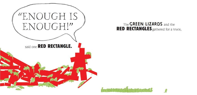 Green Lizards vs Red Rectangles Hardcover RRP $19.99