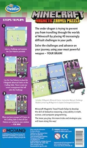 ThinkFun Minecraft Magnetic Travel Puzzle Logic Game