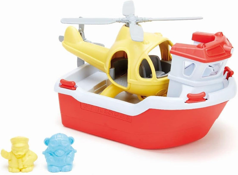 Green Toys - Rescue Boat and Helicopter