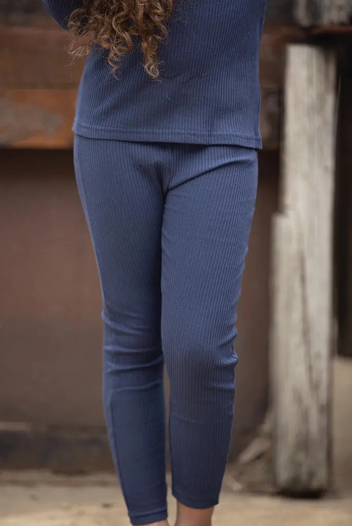 Cracked Soda | Maya Ribbed Leggings- Navy