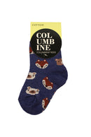 Columbine | 3 Pk cotton socks-Animal Faces Navy
