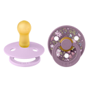 Bibs Pacifier | Liberty Round-Natural Rubber-Chamomile Violet