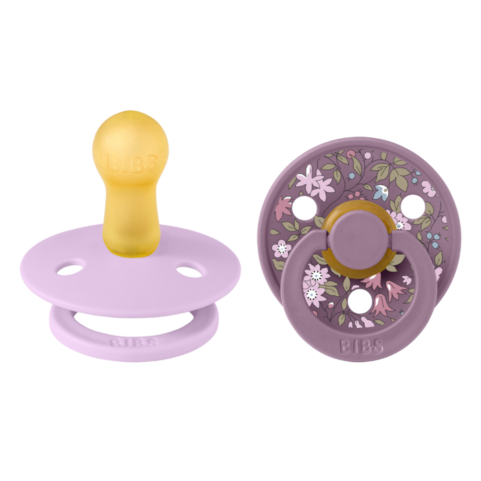 Bibs Pacifier | Liberty Round-Natural Rubber-Chamomile Violet