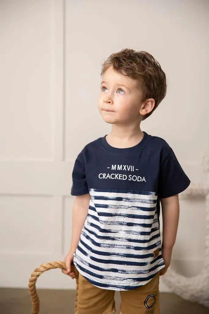 Cracked Soda | Luca Tee Navy Stripe -Baby