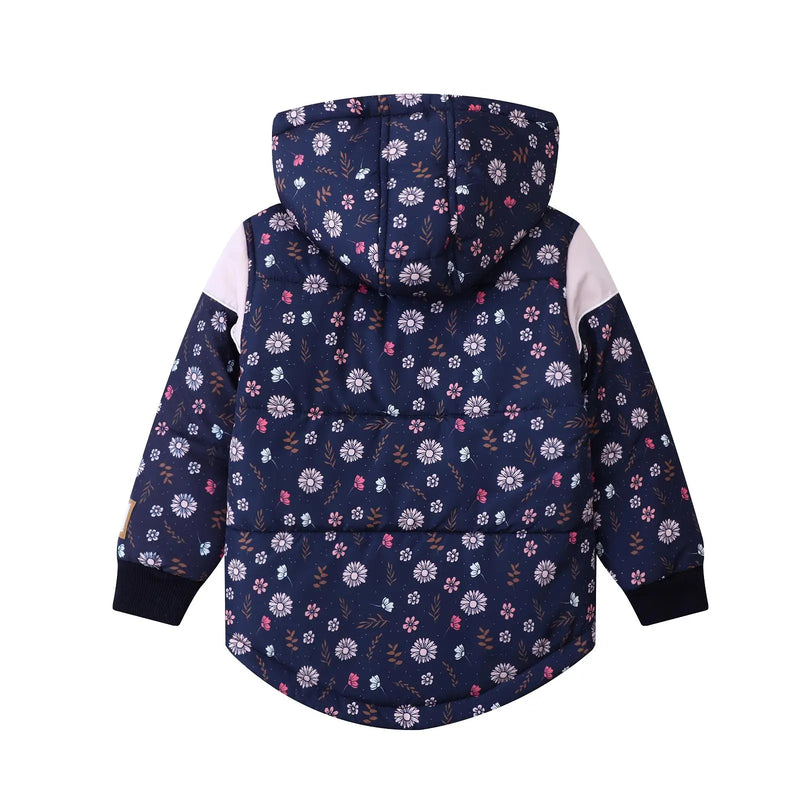 Cracked Soda | Indigo Floral Puff Jacket