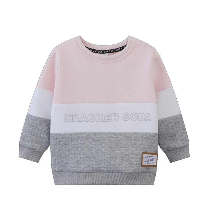 Cracked Soda | Lexi  Baby Girl Detailed Crew - Pink