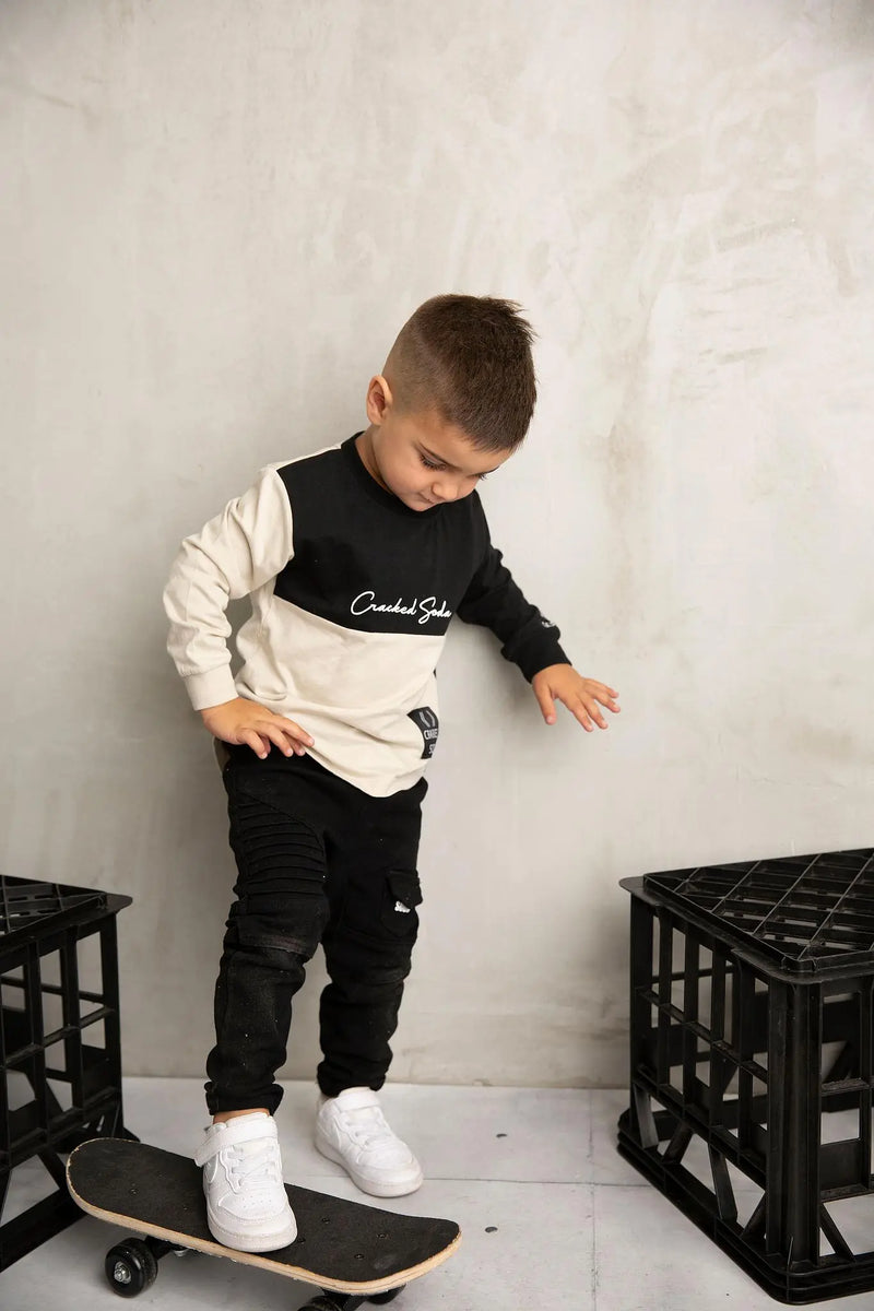 Cracked Soda | Hudson Detailed L/S Top Oat - Baby Boys