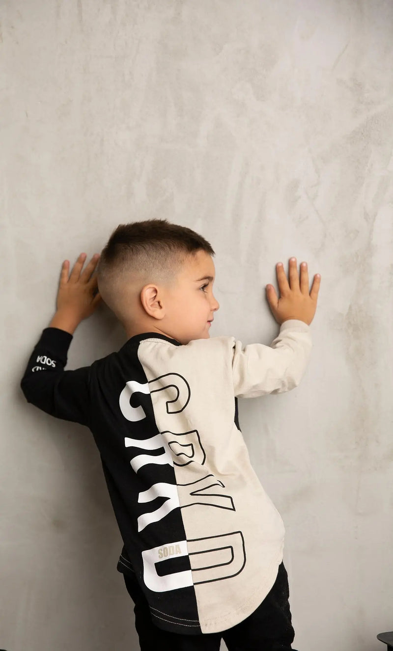 Cracked Soda | Hudson Detailed L/S Top Oat - Baby Boys