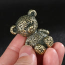 Vintage Brass Teddy Bear Figurine Collectible
