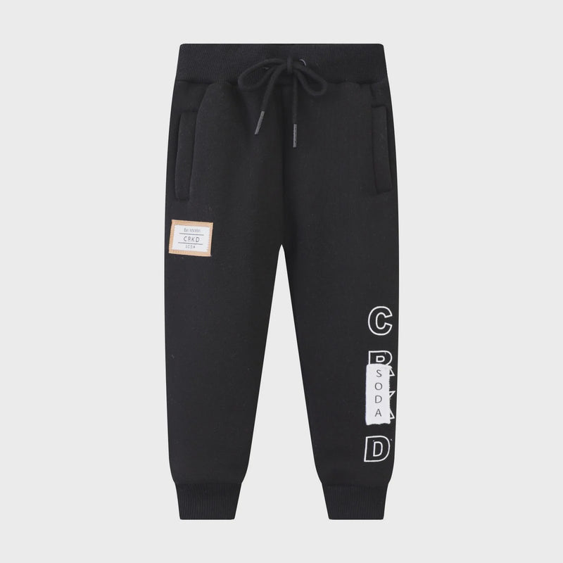 Cracked Soda | Baby Boys Maynard Detailed Trackpants _ Black