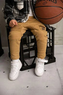 Cracked Soda | Baby Boys Jaxton Detailed Pocket Jeans - Tan Denim