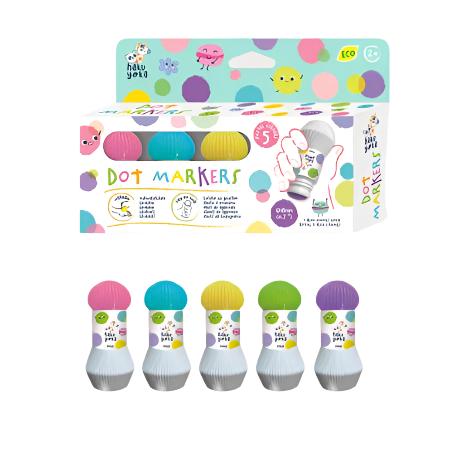 Haku Yoka - Dot Markers 5 piece Pastel