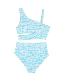 Minihaha | Koa Print  Aqua Bikini 8-14 YRS
