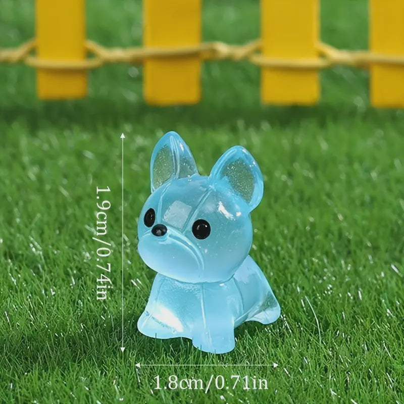 Cute Mini  Luminous Resin Bulldog