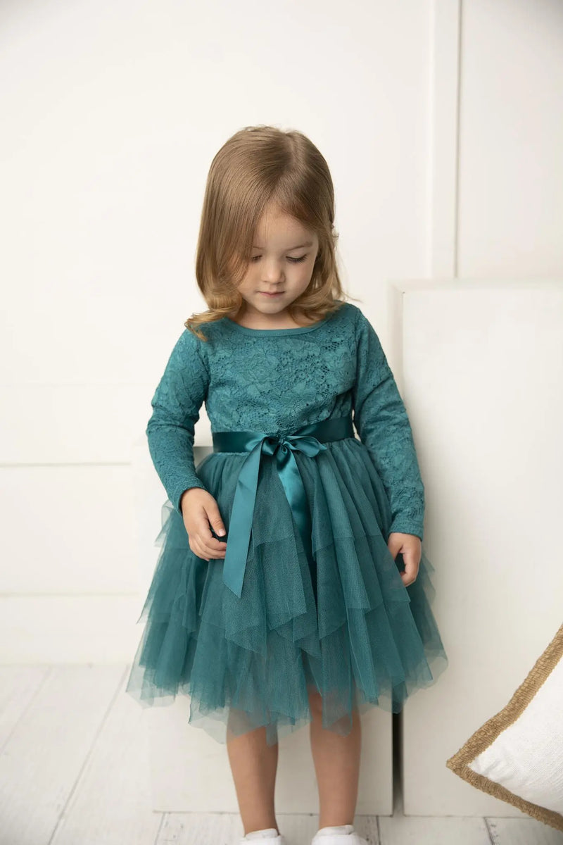 Cracked Soda | Jade Lace Shredded Tutu Dress - Teal RRP $54.99