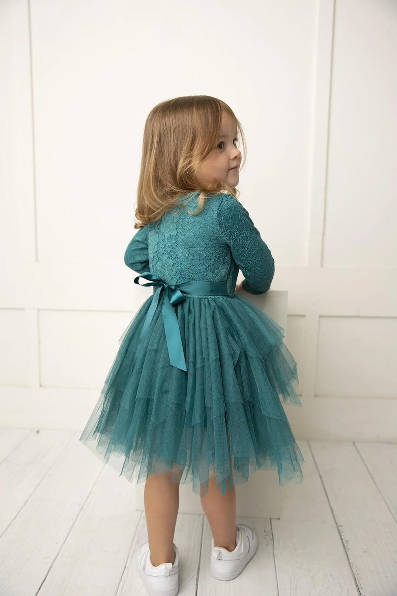 Cracked Soda | Jade Lace Shredded Tutu Dress - Teal RRP $54.99