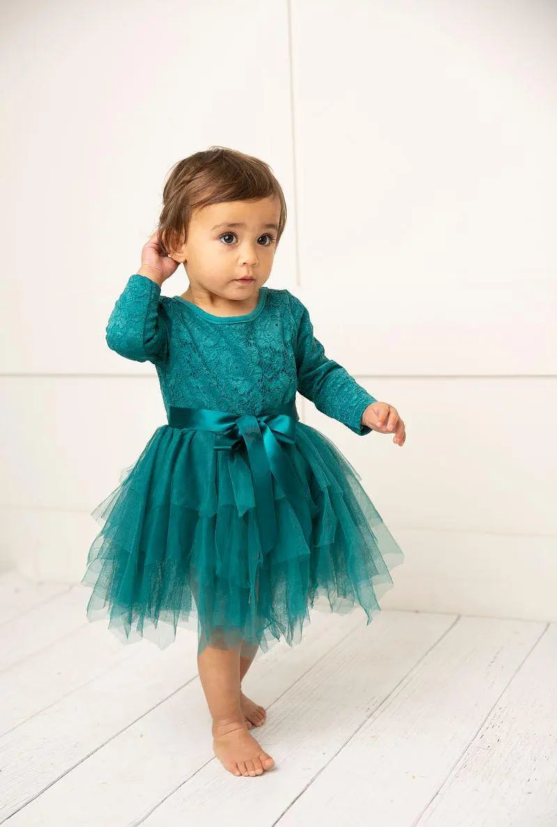 Cracked Soda | Jade Lace Shredded Tutu Dress - Teal RRP $54.99