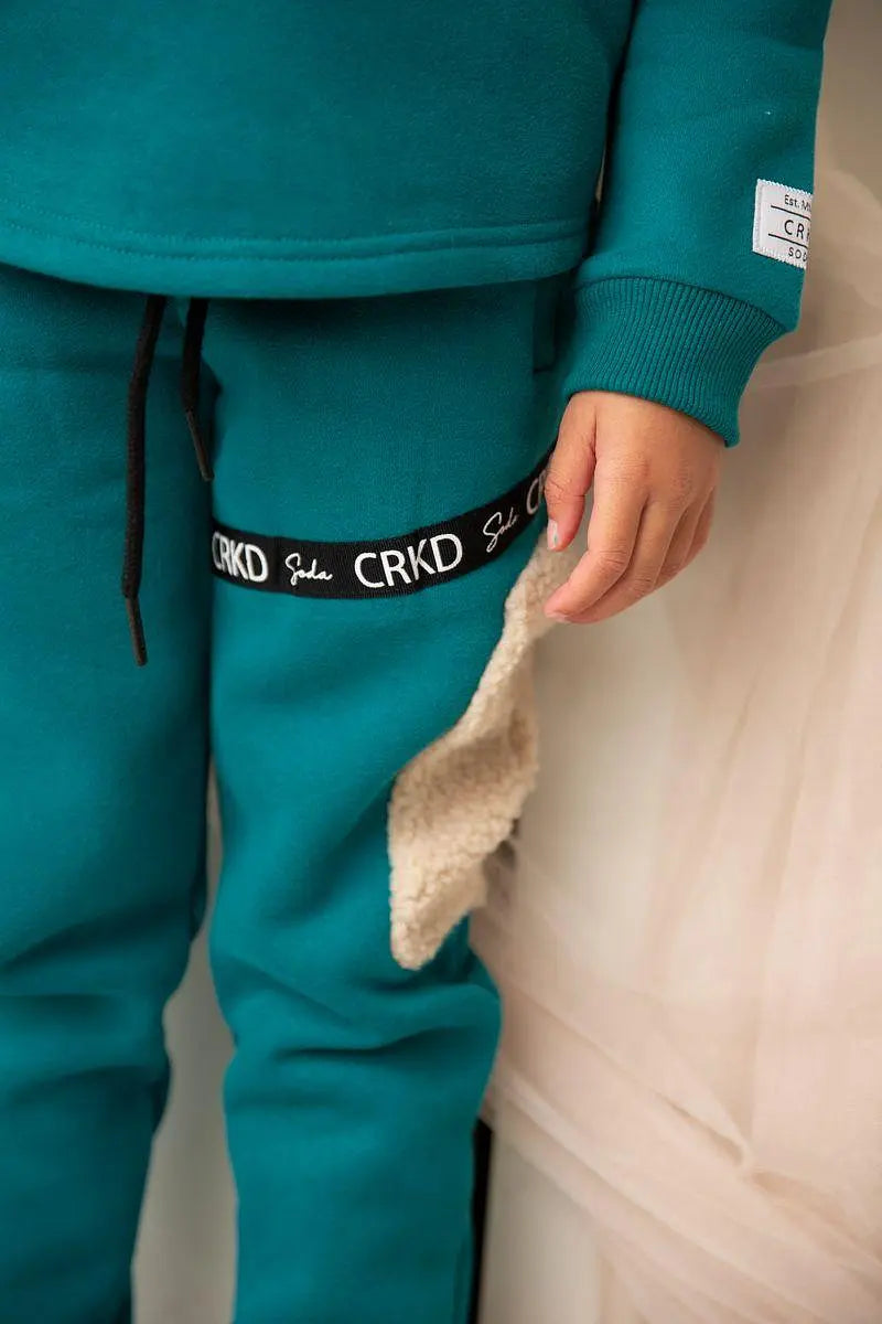 Cracked Soda | Girls Jade Detailed Trackpants Teal RRP $44.99