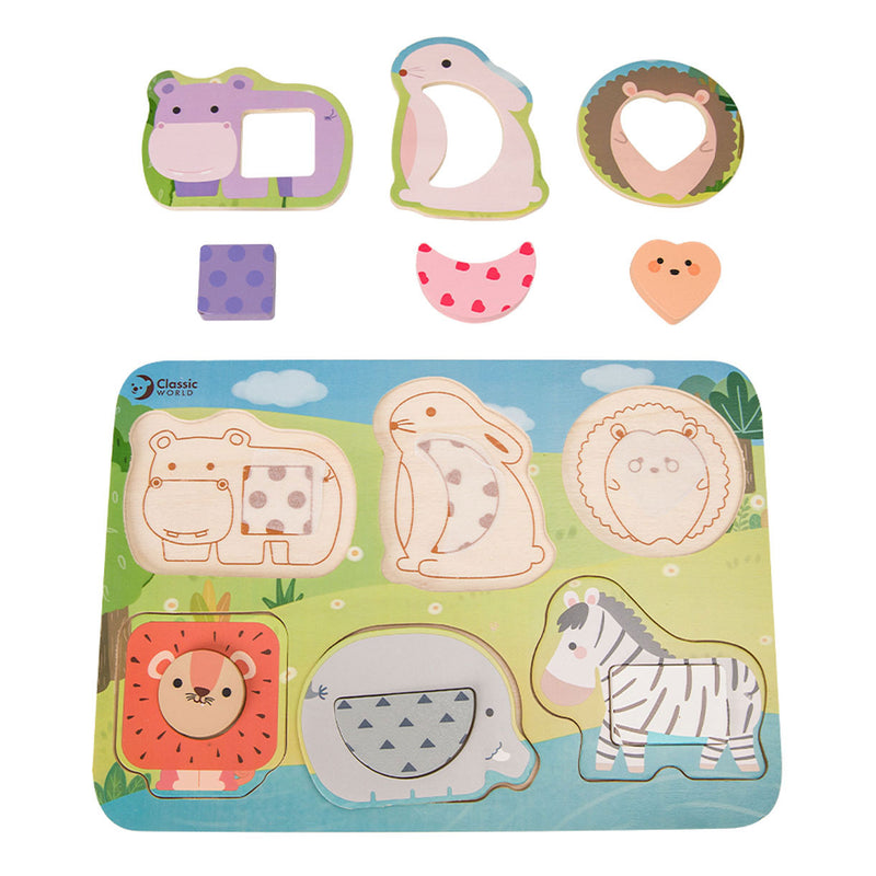 Classic World | Forest Shapes Wooden Puzzle (12 pc)