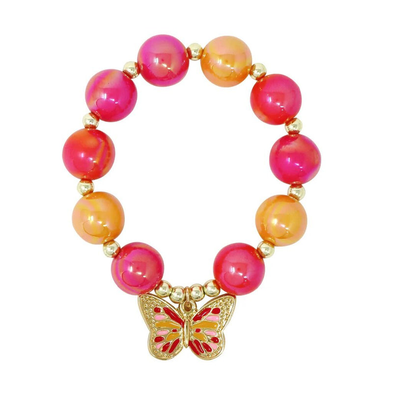 Pink Poppy Vibrant Butterfly Bracelet