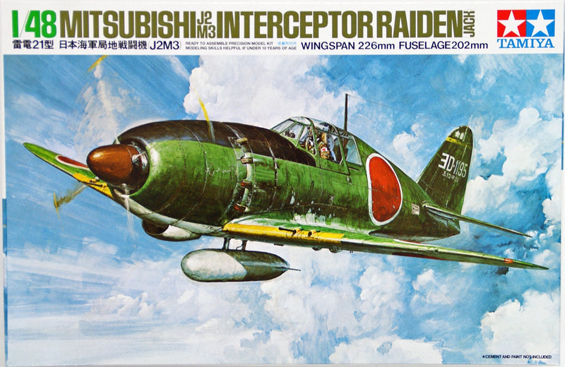 Tamiya 61018 Mitsubishi J2M3 Interceptor Raiden Jack 1/48 Scale Kit