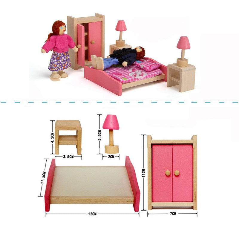 Wooden Dolls Furniture - Bedroom Set