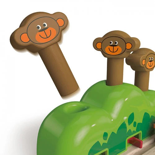 Hape | Wooden Monkey Pop Up track