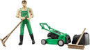 bruder world Gardener with lawn mower and equipment