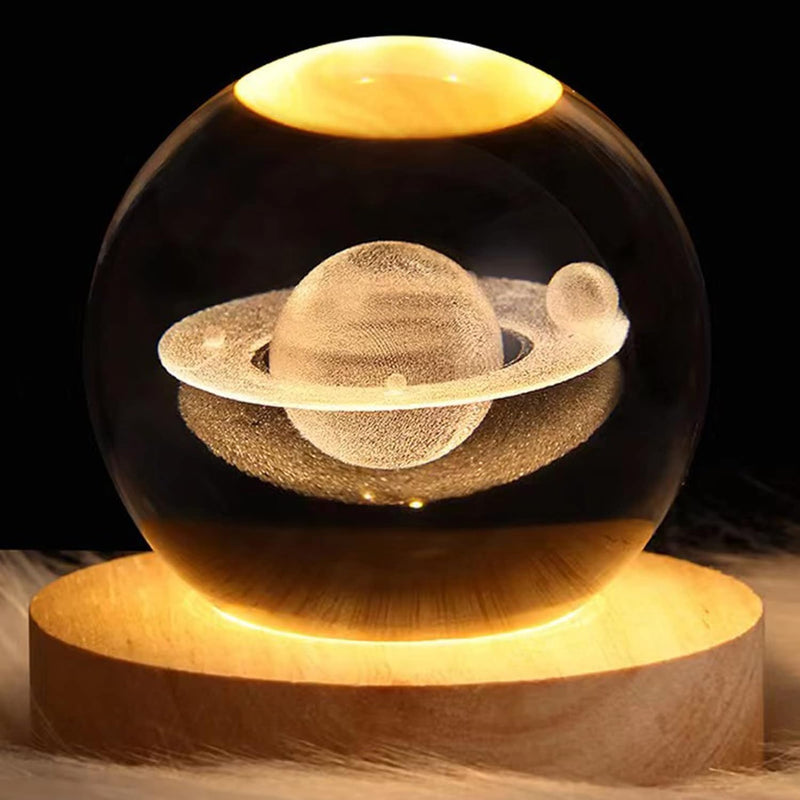 3D Crystal Ball Night Light - Planet