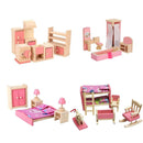 Wooden Dolls House Furniture - Kids Bedroom