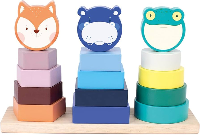 Milan | Animal Towers stacking wooden educational toy