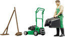 bruder world Gardener with lawn mower and equipment