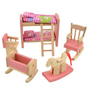 Wooden Dolls House Furniture - Kids Bedroom