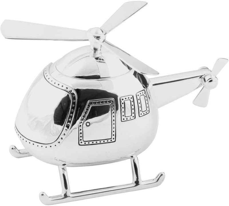 Silver Helicopter Money Box