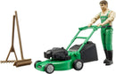 bruder world Gardener with lawn mower and equipment