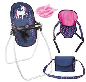 Bayer Vario 4 in 1 Set - Navy Unicorn Dolls Accessory Set  RRP $79.99-