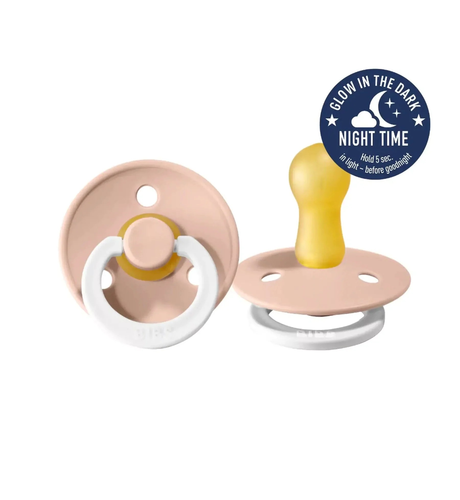 Bibs | 2pk Colour Glow Pacifiers- Size 3